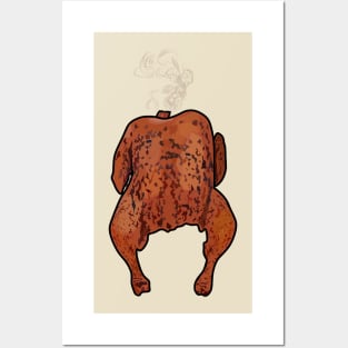 Roast chicken cartoon illustration Posters and Art